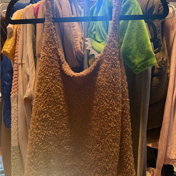 SKIMS Fuzzy Brown Cowl Neck Sweater - Picture 1 of 5